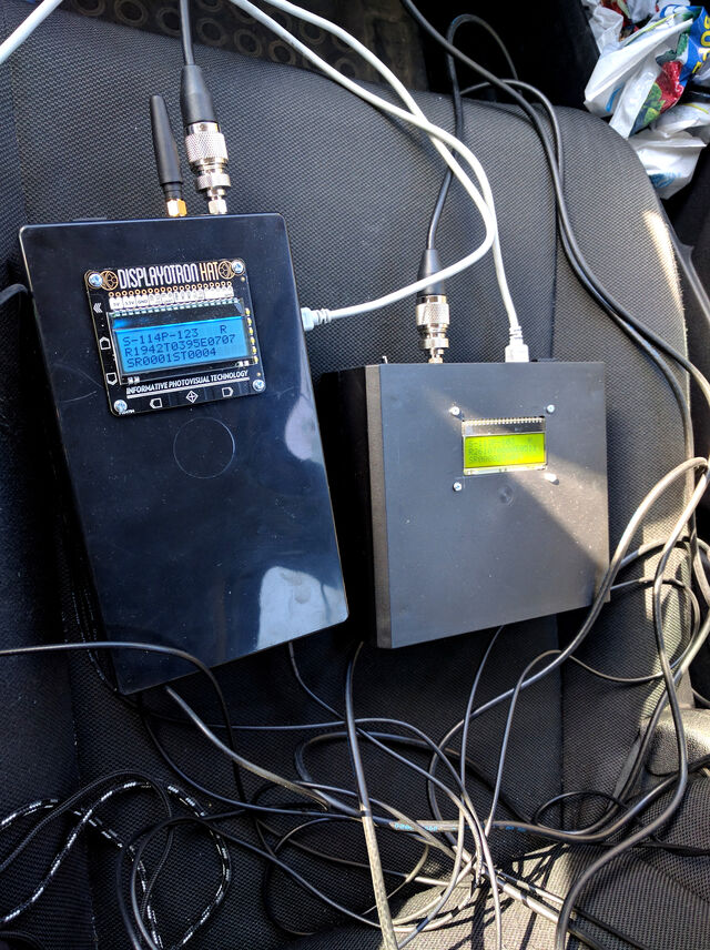 The gateway devices receiving LoRa transmission during testing